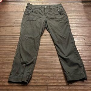 Kut from the Kloth Dark Green High Rise Ankle Straight Leg Pants Size 16